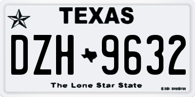 TX license plate DZH9632