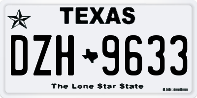 TX license plate DZH9633