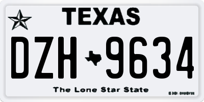 TX license plate DZH9634