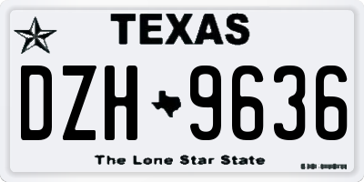 TX license plate DZH9636