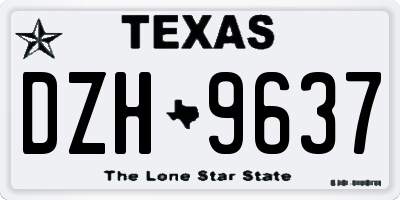 TX license plate DZH9637