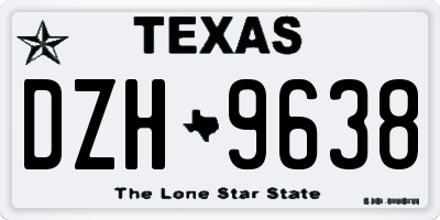 TX license plate DZH9638