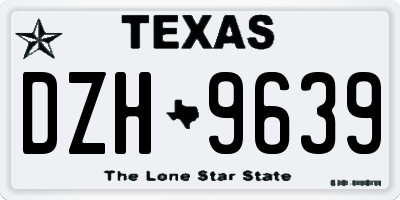 TX license plate DZH9639