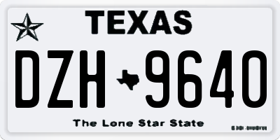TX license plate DZH9640