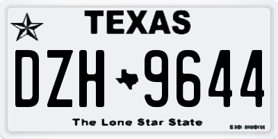 TX license plate DZH9644