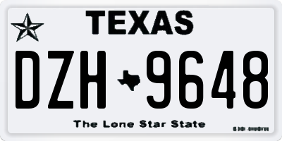 TX license plate DZH9648