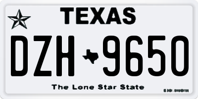 TX license plate DZH9650