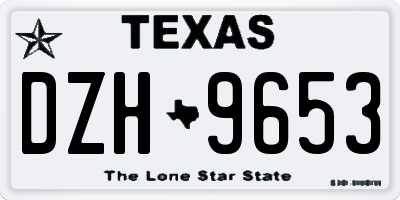 TX license plate DZH9653