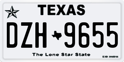 TX license plate DZH9655