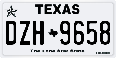 TX license plate DZH9658
