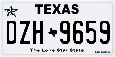 TX license plate DZH9659
