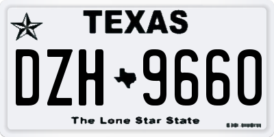 TX license plate DZH9660