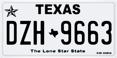 TX license plate DZH9663