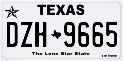 TX license plate DZH9665
