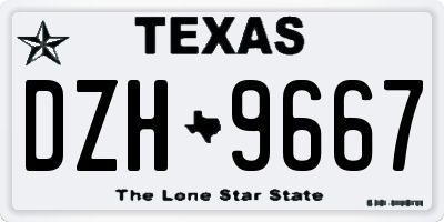 TX license plate DZH9667