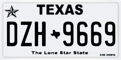 TX license plate DZH9669