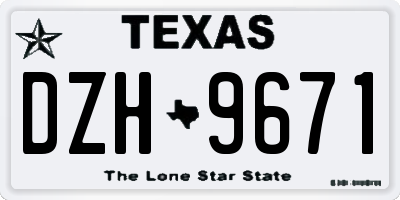 TX license plate DZH9671