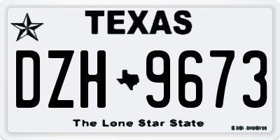 TX license plate DZH9673