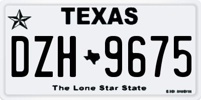 TX license plate DZH9675