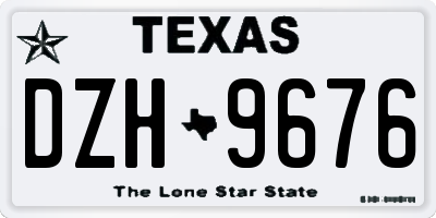 TX license plate DZH9676