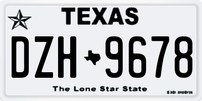 TX license plate DZH9678