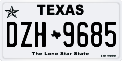 TX license plate DZH9685