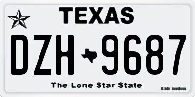 TX license plate DZH9687