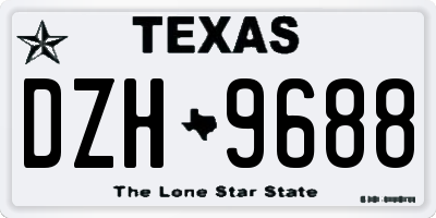 TX license plate DZH9688