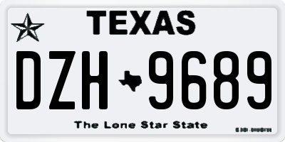 TX license plate DZH9689