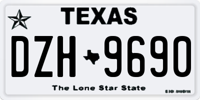 TX license plate DZH9690