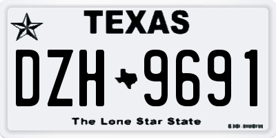 TX license plate DZH9691