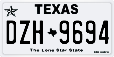 TX license plate DZH9694