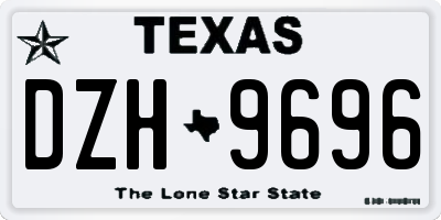 TX license plate DZH9696