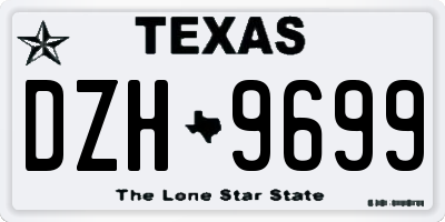 TX license plate DZH9699