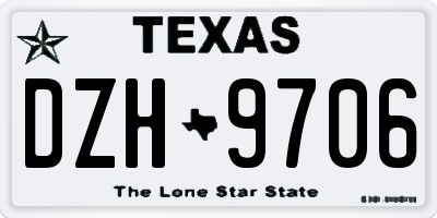 TX license plate DZH9706