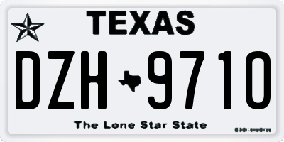 TX license plate DZH9710