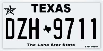 TX license plate DZH9711