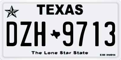 TX license plate DZH9713