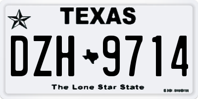 TX license plate DZH9714