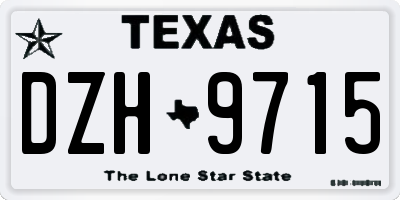 TX license plate DZH9715