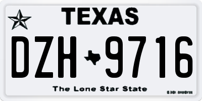 TX license plate DZH9716