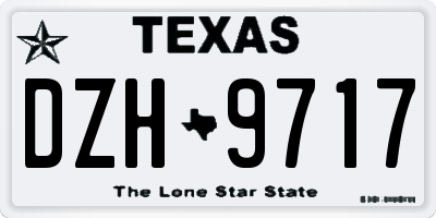 TX license plate DZH9717