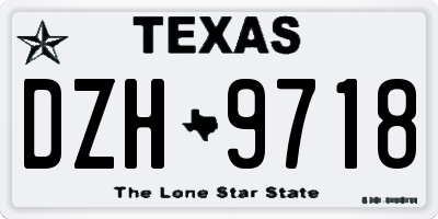 TX license plate DZH9718