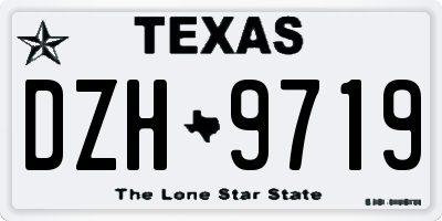 TX license plate DZH9719