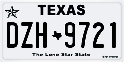 TX license plate DZH9721