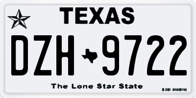 TX license plate DZH9722
