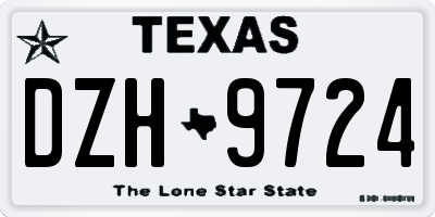 TX license plate DZH9724