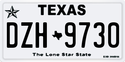TX license plate DZH9730