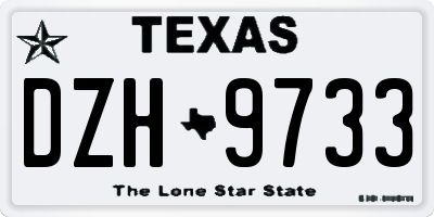 TX license plate DZH9733