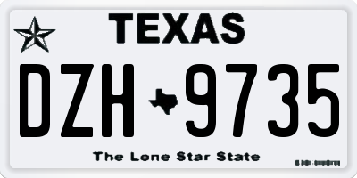 TX license plate DZH9735